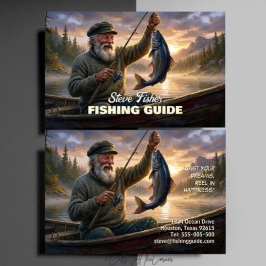 Carte De Visite Guide de pêche Pêcheur Poisson Lac Océan