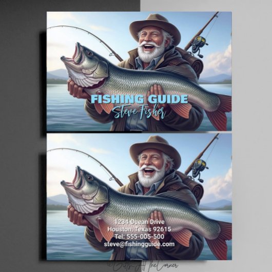 Carte De Visite Guide de pêche Pêcheur Poisson Lac Océan