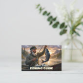 Carte De Visite Guide de pêche Pêcheur Poisson Lac Océan (Debout devant)