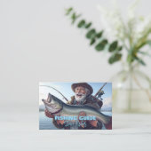 Carte De Visite Guide de pêche Pêcheur Poisson Lac Océan (Debout devant)