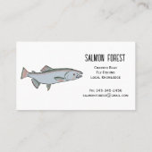 Carte De Visite Guide de Pêche Saumon Unique Nature Simple (Dos)