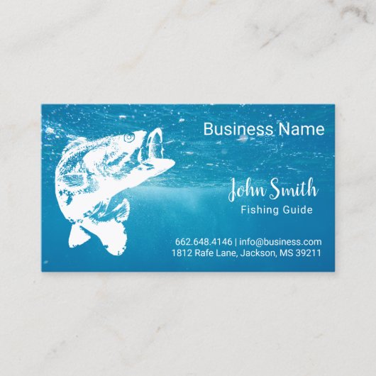Carte De Visite Guide de pêche Service Blue Water (Devant)