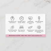 Carte De Visite Guide de soins après Botox Glam Black Pink Script (Dos)