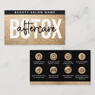 Carte De Visite Guide de soins après Botox Gold Glitter Glam