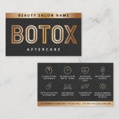 Carte De Visite Guide de soins après Botox Rétro Bronze Noir (Devant / Derrière)