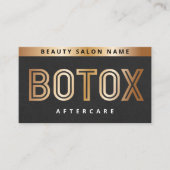 Carte De Visite Guide de soins après Botox Rétro Bronze Noir (Devant)