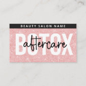 Carte De Visite Guide de soins après Botox Sparkle Pink Glam (Devant)