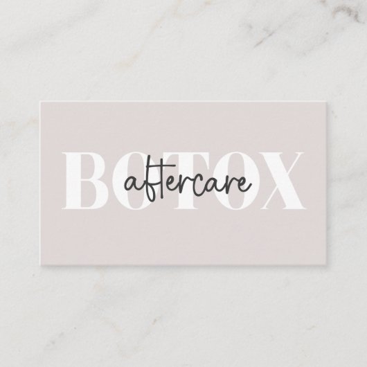 Carte De Visite Guide de soins après Botox Taupe Minimal (Devant)
