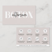 Carte De Visite Guide de soins après Botox Taupe Minimal (Devant / Derrière)