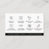 Carte De Visite Guide de soins après-compléments Bold White Minima (Dos)