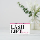 Carte De Visite Guide de soins après Lash Lift Chic Pink Glam (Debout devant)