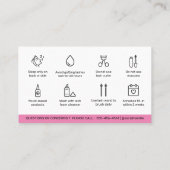 Carte De Visite Guide de soins après Lash Lift Chic Pink Glam (Dos)