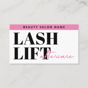 Carte De Visite Guide de soins après Lash Lift Chic Pink Glam