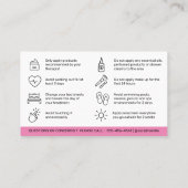 Carte De Visite Guide de soins après micro-nidling Pink Glam (Dos)
