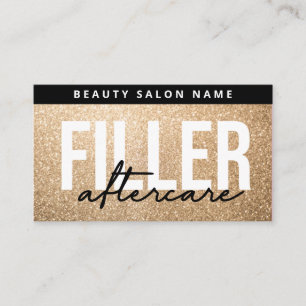 Carte De Visite Guide de soins après remplissage Gold Glitter Glam