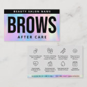 Carte De Visite Guide de soins après-sourcils holographiques moder (Devant / Derrière)