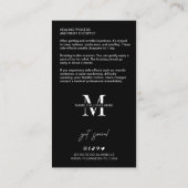 Carte De Visite Guide de soins de fin de remplissage anti-rinçage  (Dos)