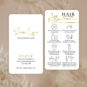 Carte De Visite Guide de soins de la couleur des cheveux Faux Gold