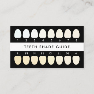 Carte De Visite Guide de teinte de blanchiment des dents noires