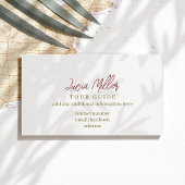 Carte De Visite Guide d'excursions ombres en feuilles gris pâle
