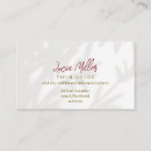 Carte De Visite Guide d'excursions ombres en feuilles gris pâle (Devant)