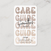 Carte De Visite Guide d'instructions pour la prise en charge du ta (Dos)