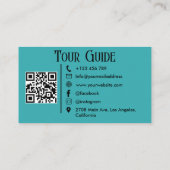 Carte De Visite Guide du voyage Agent de voyage Turquoise Code QR (Dos)