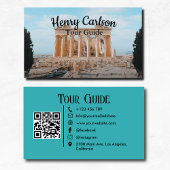 Carte De Visite Guide du voyage Agent de voyage Turquoise Code QR
