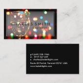 Carte De Visite Guide optique ou barman de Bokeh en verre de vin (Devant / Derrière)