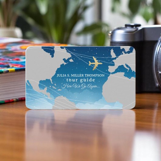 Carte De Visite Guide touristique Cute Blue