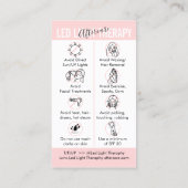 Carte De Visite Guides d'après-soins de thérapie par la lumière di (Dos)