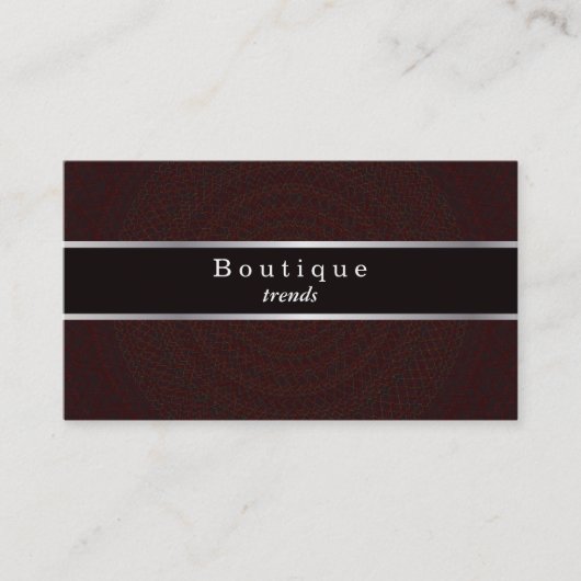 Carte De Visite Guilloche Motif noir et argent (Devant)