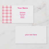 Carte De Visite Guingan rose (Devant / Derrière)