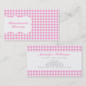 Carte De Visite Guingan rose à la mode (Devant / Derrière)