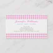 Carte De Visite Guingan rose à la mode (Dos)