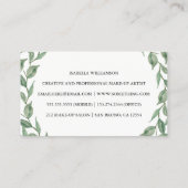 Carte De Visite Guirlande botanique de laurier d'aquarelle verte (Dos)