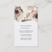 Carte De Visite Guirlande ene ivoire de plumes de Boho de fleurs (Dos)