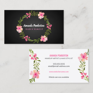 Carte De Visite Guirlande florale d'aquarelle élégante