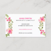Carte De Visite Guirlande florale d'aquarelle élégante (Dos)