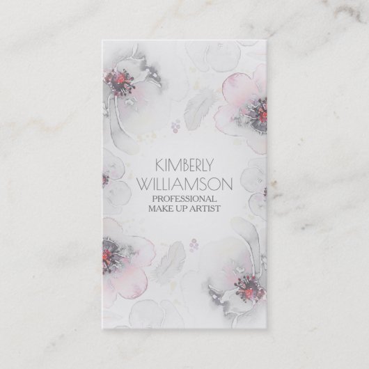 Carte De Visite Guirlande florale de plume de Boho d'aquarelle (Devant)