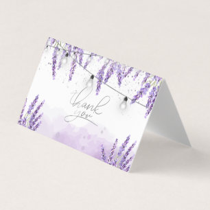 Carte De Visite Guirlande Lumineuse Lavande Aquarelle 