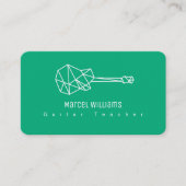 Carte De Visite Guitar and Logo Musician Green-Blue  (Devant)