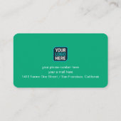 Carte De Visite Guitar and Logo Musician Green-Blue  (Dos)