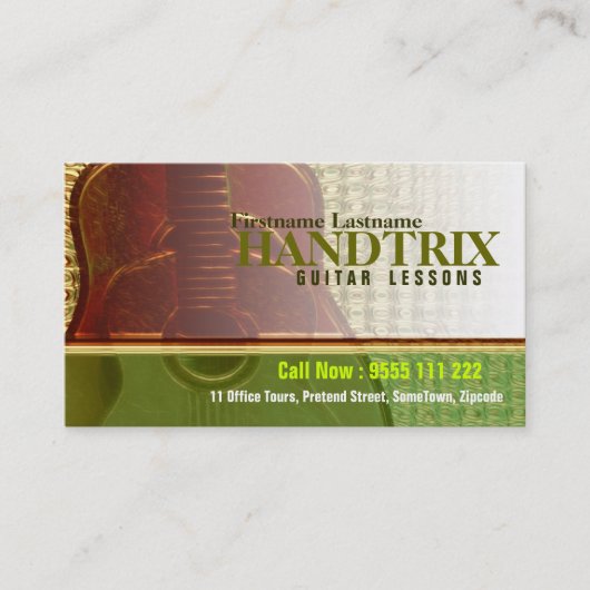 CARTE DE VISITE GUITAR "Forêt d'or" (Devant)