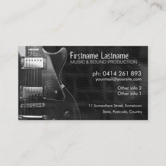 CARTE DE VISITE GUITAR "GREyAZ" (Devant)