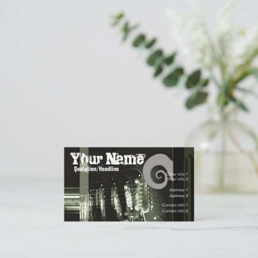 CARTE DE VISITE GUITAR "Grungee" (Debout devant)