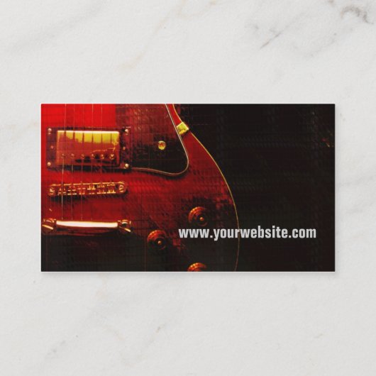 CARTE DE VISITE GUITAR "GrungeRed" (Dos)