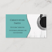 Carte De Visite Guitar Lessons QR Code Musical Trendy Teal  (Devant)