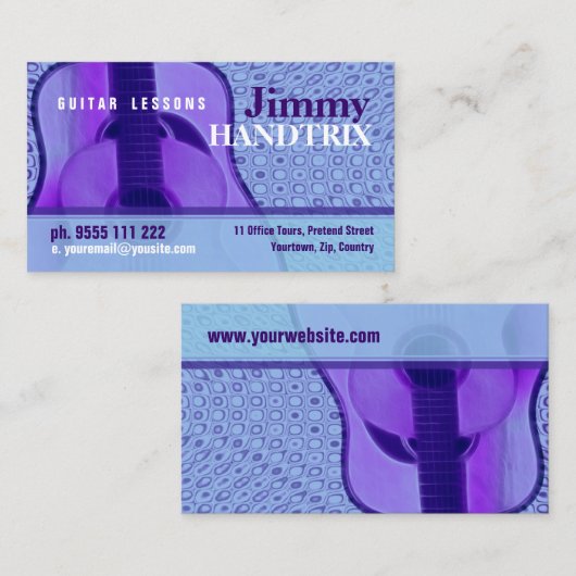 CARTE DE VISITE GUITAR "PurpleBlue" (Devant / Derrière)