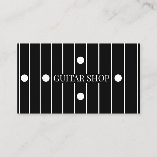 Carte De Visite Guitar Shop Luthier Ebony Fretboard Graphic Design (Devant)